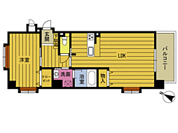 桝屋’3 4階1LDKの間取り