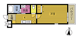 レガーロ富士見 1Kの間取図画像