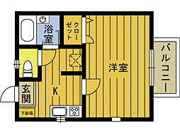 コーポドルチェ 1Kの間取図画像