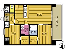 カクマサビル 2LDKの間取図画像