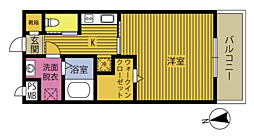スフィーダ南町 1SKの間取図画像