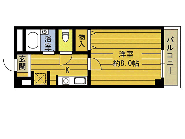 トヨナリ98ビル 203｜大分県大分市畑中２丁目(賃貸マンション1K・2階・25.72㎡)の写真 その2