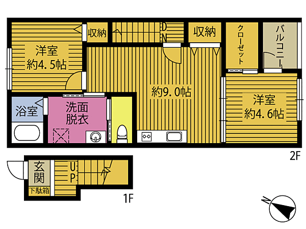 ＲＵＩ城南II B202｜大分県大分市大字永興(賃貸アパート2DK・2階・52.72㎡)の写真 その2