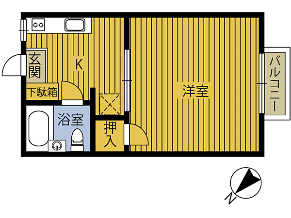 エンプレイスゆうわ 1-C｜大分県大分市大字旦野原(賃貸アパート1K・1階・22.30㎡)の写真 その2