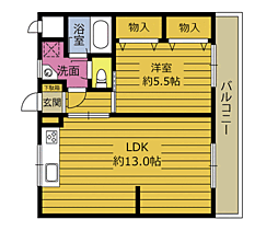 ローレンスビレッジV 3階1LDKの間取り