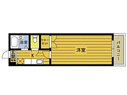 ハリオビル 1Kの間取図画像