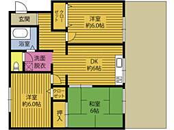 コンフオール池上 3DKの間取図画像