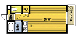 第6アパート旦の原 ワンルームの間取図画像