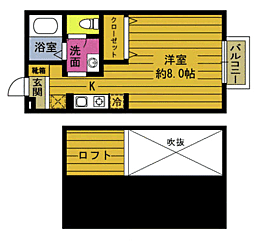 セジュールSD 1Kの間取図画像