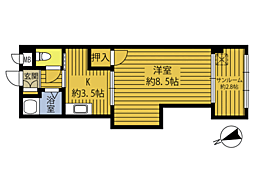 第5豊成ビル 1Kの間取図画像