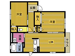 グランパルクC 2LDKの間取図画像