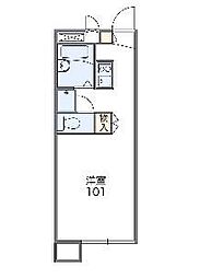 レオパレスしなの 1Kの間取図画像