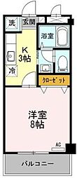 ブランシュ 1Kの間取図画像