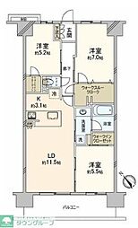 サンクレイドル伊勢原レジデンスブルームコート 3LDKの間取図画像
