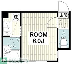 サザンリーフ中央林間1 1Kの間取図画像
