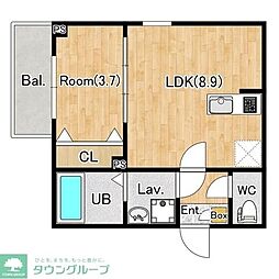 ジーメゾン伊勢原デルタ0 1LDKの間取図画像