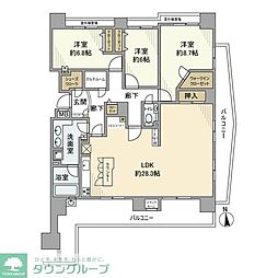 日神パレステージ本厚木グランビュー 3LDKの間取図画像