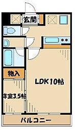 マハロ壱番館 1LDKの間取図画像