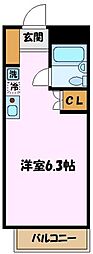 アイビー・ハウス 1Kの間取図画像