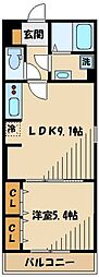 サンモール厚木 1LDKの間取図画像