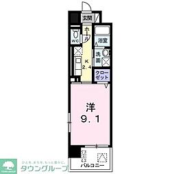 レフィナード 1Kの間取図画像