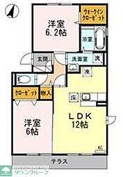 グランレーヴD 2LDKの間取図画像