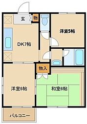 グランドヒル 3DKの間取図画像