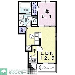 アンソレイエ・ジャルダン3 1LDKの間取図画像