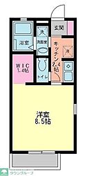 Lasaisonくず葉の森G ワンルームの間取図画像