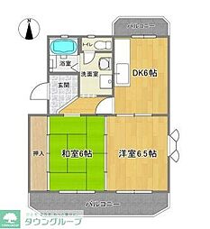 KDハイツ2 2DKの間取図画像
