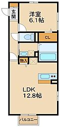 ファインセジュール 1LDKの間取図画像