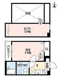 Ferris座間 1Kの間取図画像