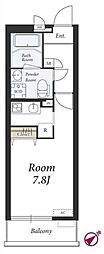 リブリ・クレスト 1Kの間取図画像