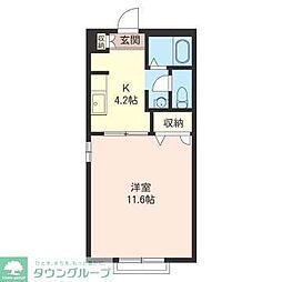 CKヒルズ 1Kの間取図画像