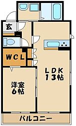 Charmant 1LDKの間取図画像