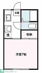 ニューハイツ 1Kの間取図画像