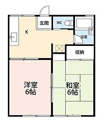 コーポラスエイト 2Kの間取図画像