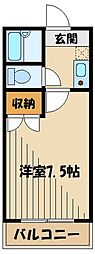 エヌヴィレッジ 1Kの間取図画像