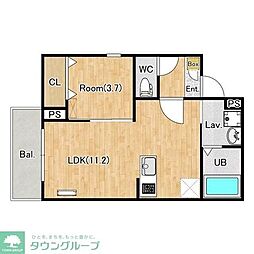 ジーメゾン伊勢原カエルム 1LDKの間取図画像
