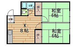 藤山マンション 2階2DKの間取り
