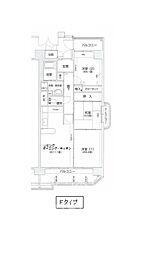コーシャハイツ高見38 3LDKの間取図画像