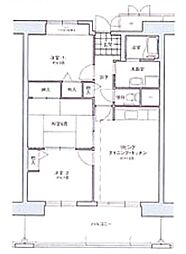 コーシャハイツ中野 3LDKの間取図画像