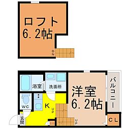 ソラノテラス自由ヶ丘 2階1SKの間取り