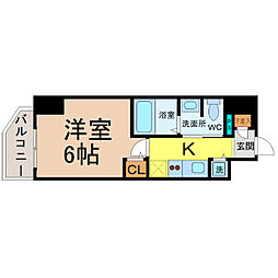 プレサンス鶴舞グリーンパーク 1Kの間取図画像