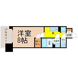 プレサンスジェネ千種内山2 1Kの間取図画像
