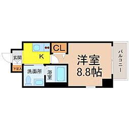 エステムプラザ名古屋・栄プレミアム 1Kの間取図画像