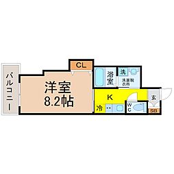 エルメディオ千種 1Kの間取図画像