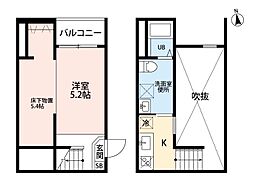 マクト鳥羽見 1Kの間取図画像