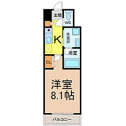 AHマンション泉 1Kの間取図画像