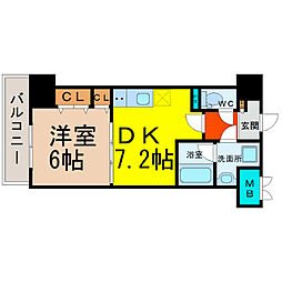 コンセール葵 1DKの間取図画像